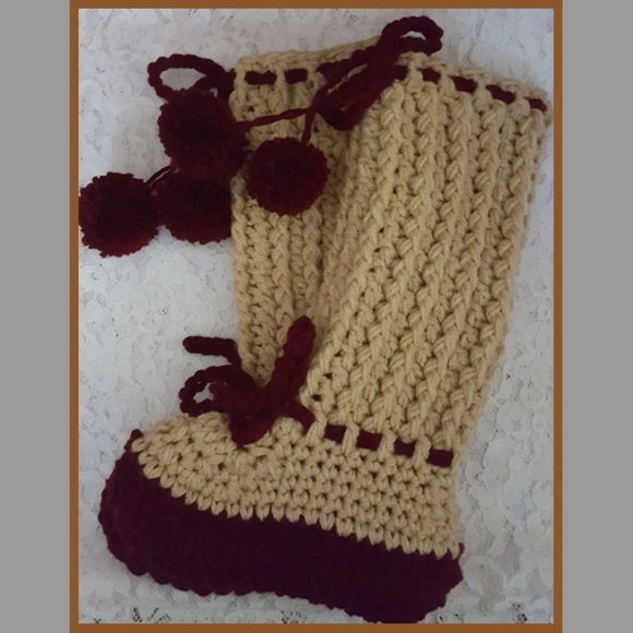 Handcrafted Crochet Boot Slippers - Picture 2 of 3